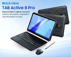 Blackview Tab Active 8 Pro tablični računalnik, 4G LTE, 8GB/256GB, 2.4K, pas + pisalo