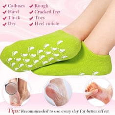 Netscroll 2x vlažilne silikonske nogavice, nogavice za nego suhih in razpokanih stopal, nogavice z podlogo gela in vitamini, idealna rešitev za razpokane in utrujene noge, SpaSocks