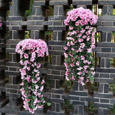 Umetne cvetlične viseče rože, umetno viseče dvetje z naravnim izgledom za zunanjo ali notranjo uporabo, za teraso, vrt, balkon, poroke, zabave, hodnik, 80cm, roza barve, HangingFlowers