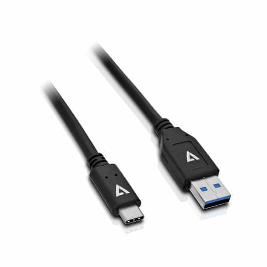 NEW Kabel USB A v USB C V7 V7U3.1AC-1M-BLK-1E Črna