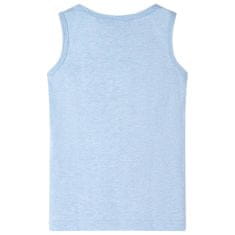 Greatstore Otroška majica brez rokavov modra melange 140