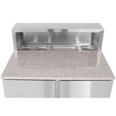 NEW Hladilna miza s tremi vrati, podaljškom in granitno ploščo za 8x GN1/6 368 l - Hendi 236215