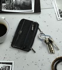 Rovicky Usnjena torbica za ključe z žepom na zadrgo