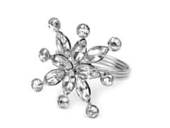 Prstan za prtiček snežinka s kristalčki - kristal
