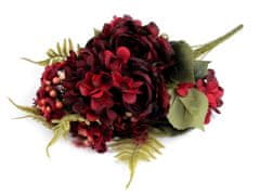 Umetni šopek vrtnic in hortenzij - bordo