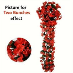 Umetne rože, Umetno cvetje, Umetne cvetlične viseče rože, Viseči šopek (Rdeča, 4 x 72 x 77 cm) | HANGROSE