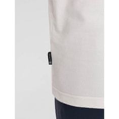 OMBRE Moška polo majica s tribarvnimi črtami bela MDN125002 S