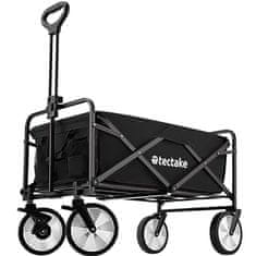tectake Zložljiv vrtni voziček Leon z zavorami, nosilnost 80kg - Črna