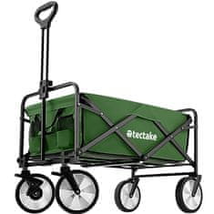 tectake Zložljiv vrtni voziček Leon z zavorami, nosilnost 80kg - Zelena