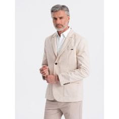 OMBRE Moška jakna pravilnega kroja krem barve MDN125079 XL