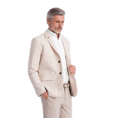 OMBRE Moška jakna pravilnega kroja krem barve MDN125079 XL