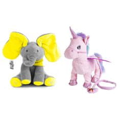 JOJOY® Pojoči Unicorn (roza) + Pojoči plišasti slonček (rumena) FLOXY