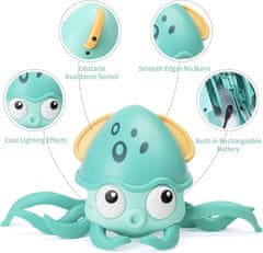 JOJOY® Plazeča se hobotnica, Interaktivna igrača, Hobotnica z zvokom in lučmi, Otroške igrače | CRAWLTOPUS