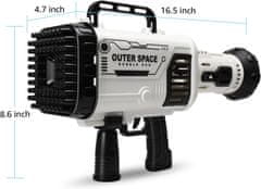 Mormark Pištola za mehurčke z 69 luknjami in barvnimi LED lučmi | BUBBLEPUFF Črna