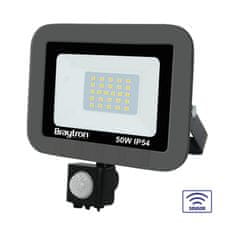 BRAYTRON FLOOD SC reflektor LED 50W toplo bela PIR IP54 siva