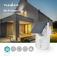 Nedis SmartLife Smart Plug | Wi-Fi | IP44 | Strömmätare | 3680 W | Jordad kontakt / Typ F (CEE 7/7) | -30 - 40 °C | Android / IOS | Grå / Vit | 1 st. 