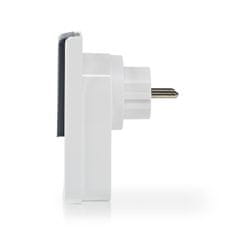 Nedis SmartLife Smart Plug | Wi-Fi | IP44 | Strömmätare | 3680 W | Jordad kontakt / Typ F (CEE 7/7) | -30 - 40 °C | Android / IOS | Grå / Vit | 1 st. 
