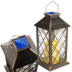 LUMILED 4x Solarna vrtna svetilka LED stoječa viseča patina LIRIO 28cm