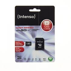 Intenso Micro Secure Digital (microSDHC) kartica 8 GB (Class 10) + SD adapter