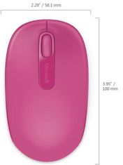 Microsoft Mobile Mouse 1850 miška, brezžična, roza (U7Z-00065)