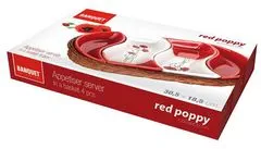 Banquet skledice Red Poppy v ovalni košarici, 4 delni