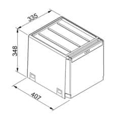 Franke sistem za ločevanje odpadkov Cube 40, 2 delni