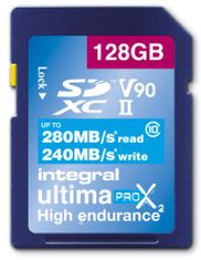 Integral spominska kartica 128GB UltimaPro X SDXC 280/240MB UHS-II