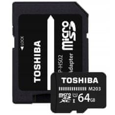 Toshiba M203 spominska kartica microSDHC 64 GB, adapter