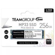 TeamGroup MP33 SSD disk, 256 GB, M.2, PCIe 3.0 x4, NVMe 1.3, 3D NAND