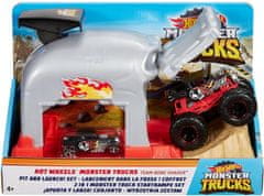 Hot Wheels Monster Trucks tekmovalni igralni komplet, siv