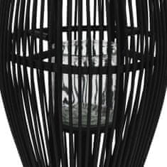 shumee Viseča laterna za svečo iz bambusa črna 60 cm
