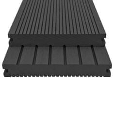 shumee Masivne krovne plošče WPC z dodatki, 20 m², 2,2 m, črne