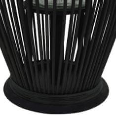 shumee Viseča laterna za svečo iz bambusa črna 60 cm