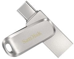 SanDisk Ultra Dual Drive Luxe USB ključek, 32 GB, srebrn