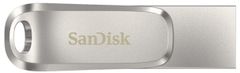 SanDisk Ultra Dual Drive Luxe USB ključek, 256 GB, srebrn