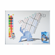 Piši-Briši AluFrame magnetna tabla, 120 x 180 cm, bela + pribor