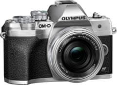 Olympus E-M10 Mark IV fotoaparat, srebrn + 14-42 EZ + 40-150
