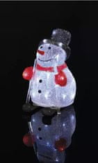 Emos LED božični snežak, 28 cm, na prostem, hladno bela, časovnik
