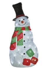 Emos LED božični snežak, 61 cm, na prostem, toplo bela, časovnik