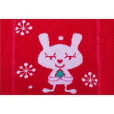 NEW BABY Nove otroške božične bombažne nogavice rdeče barve s snežinkami in mačko - 92 (18-24m)