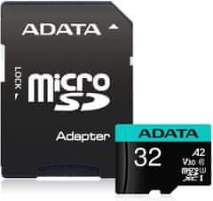 A-Data Premier Pro MicroSDHC spominska kartica, 32 GB, UHS 3, V30, A2 + SD adapter
