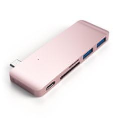 Satechi Pass-Through USB-C hub, 5 vhodov, Rose Gold
