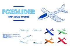 FOXGLIDER Otroško letalo za metanje - modro letalo 48cm EPP