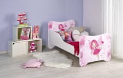 Halmar Otroška postelja z letvico in vzmetnico Happy Fairy - bela / kombinacija barv