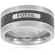 Fossil Modni jekleni prstan JF00888040 (Obseg 62 mm)