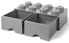 LEGO škatla za shranjevanje kock z predali, siva