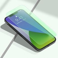 BASEUS 2x 0,15 mm Zaščita za oči Zelena kaljena steklena folija z anti-modrim svetlobnim filtrom za iPhone 12 Pro Max