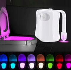 nočna LED lučka, senzor za WC, 8 barv