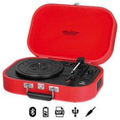 Trevi TT 1020 Sally prenosni gramofon, Bluetooth, rdeč