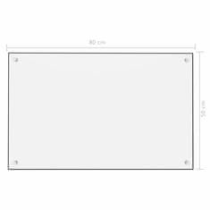 shumee Kuhinjska zaščitna obloga bela 80x50 cm kaljeno steklo